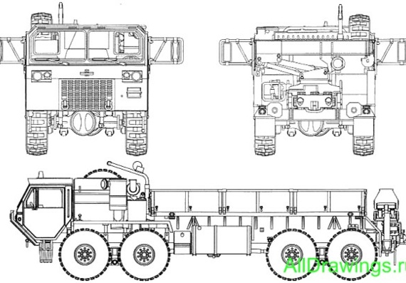 Oshkosh M977 8x8 чертежи (рисунки) грузовика